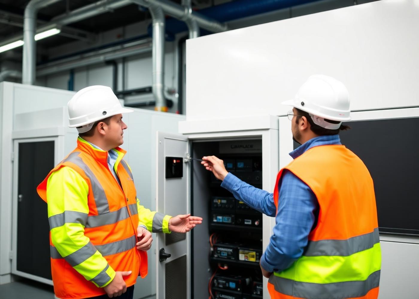 HOBYS EMPIRE engineers inspecting a battery storage installation
